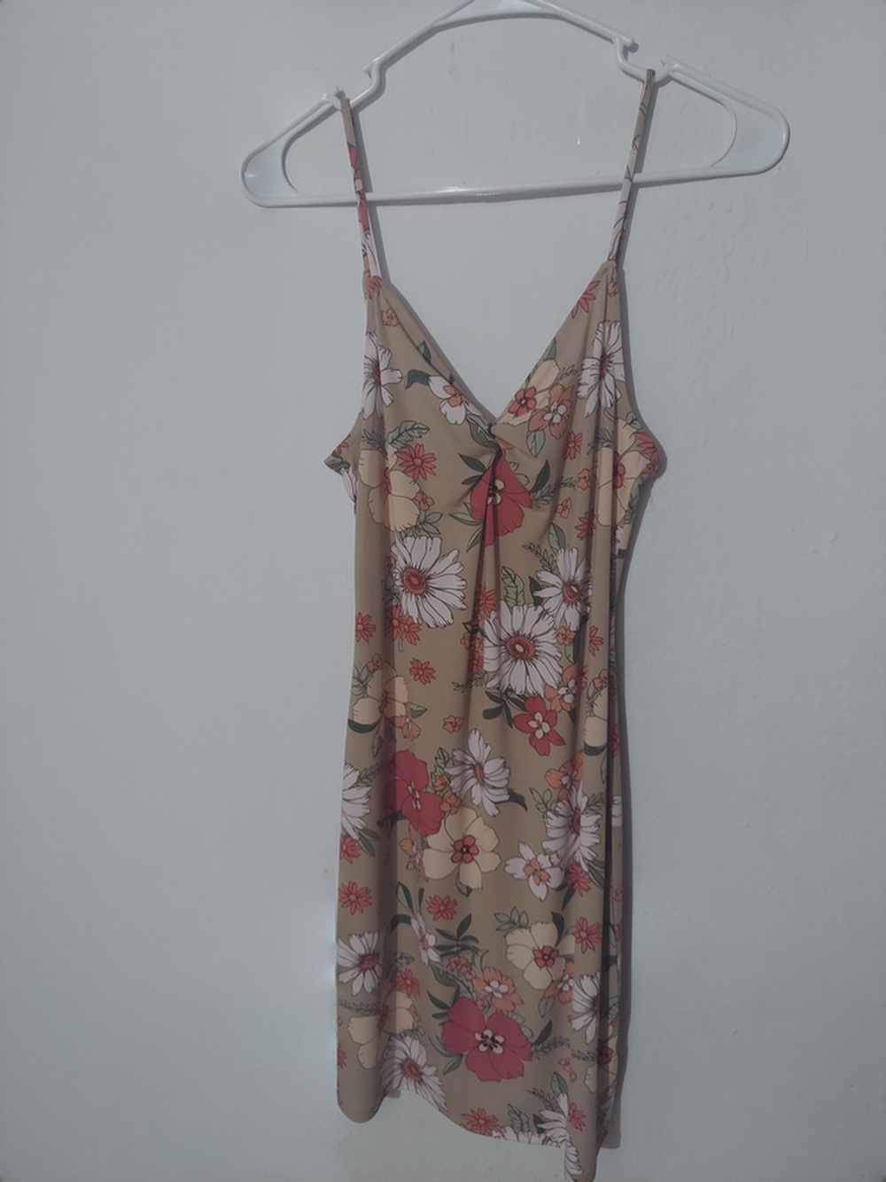 Ambiance Tan Floral Slip Dress